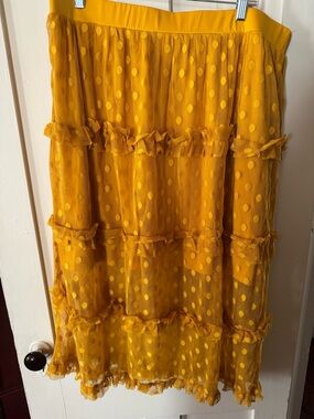 Yellow Polka Dot Tiered Women's Skirt